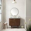James Martin Vanities Amberly 36in Single Vanity, Mid-Century Walnut w/ 3 CM Arctic Fall Top 670-V36-WLT-3AF